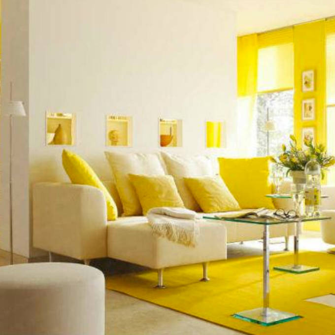 ¿Cómo decorar el living con color amarillo?