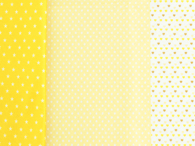 Fieltro estampado brasilero: combinado amarillo 1/2 metro