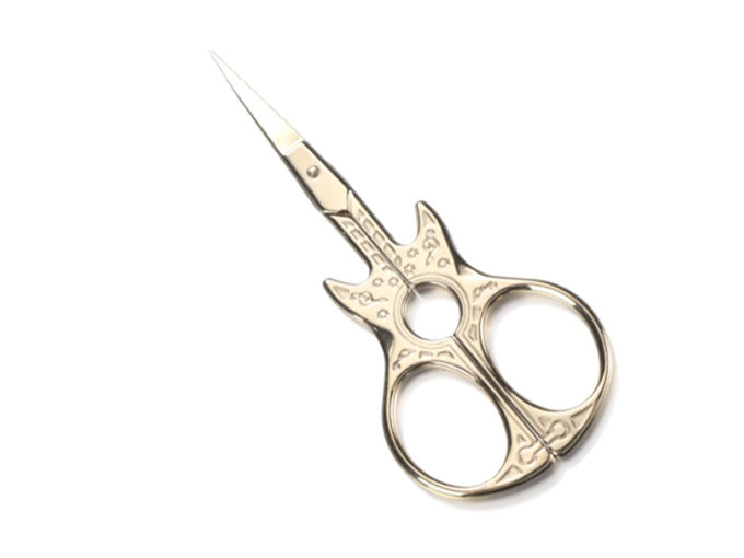 Tijera vintage acero inoxidable 11.5 cm dorada