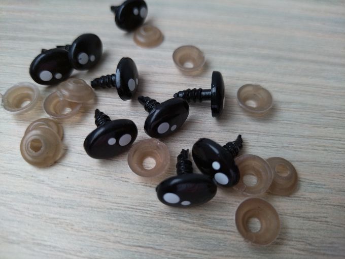 Ojos de seguridad ovalados de 12 mm para muñecos x 10 unidades