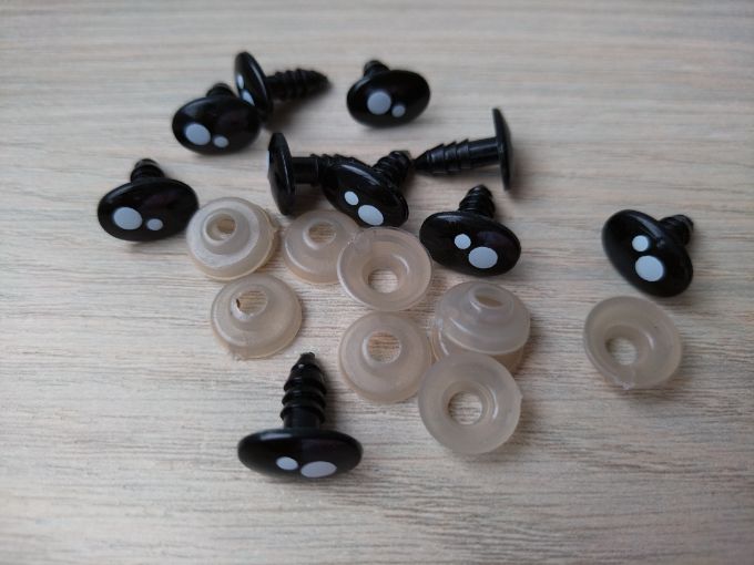 Ojos de seguridad ovalados de 14 mm para muñecos x 10 unidades