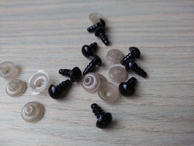 Ojos de seguridad redondos de 8 mm para muñecos x 10 unidades