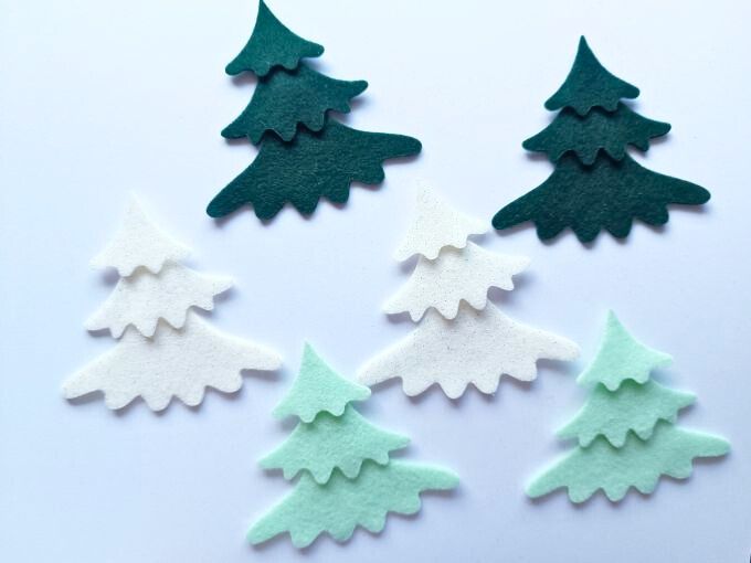 Arboles troquelados de 3 colores